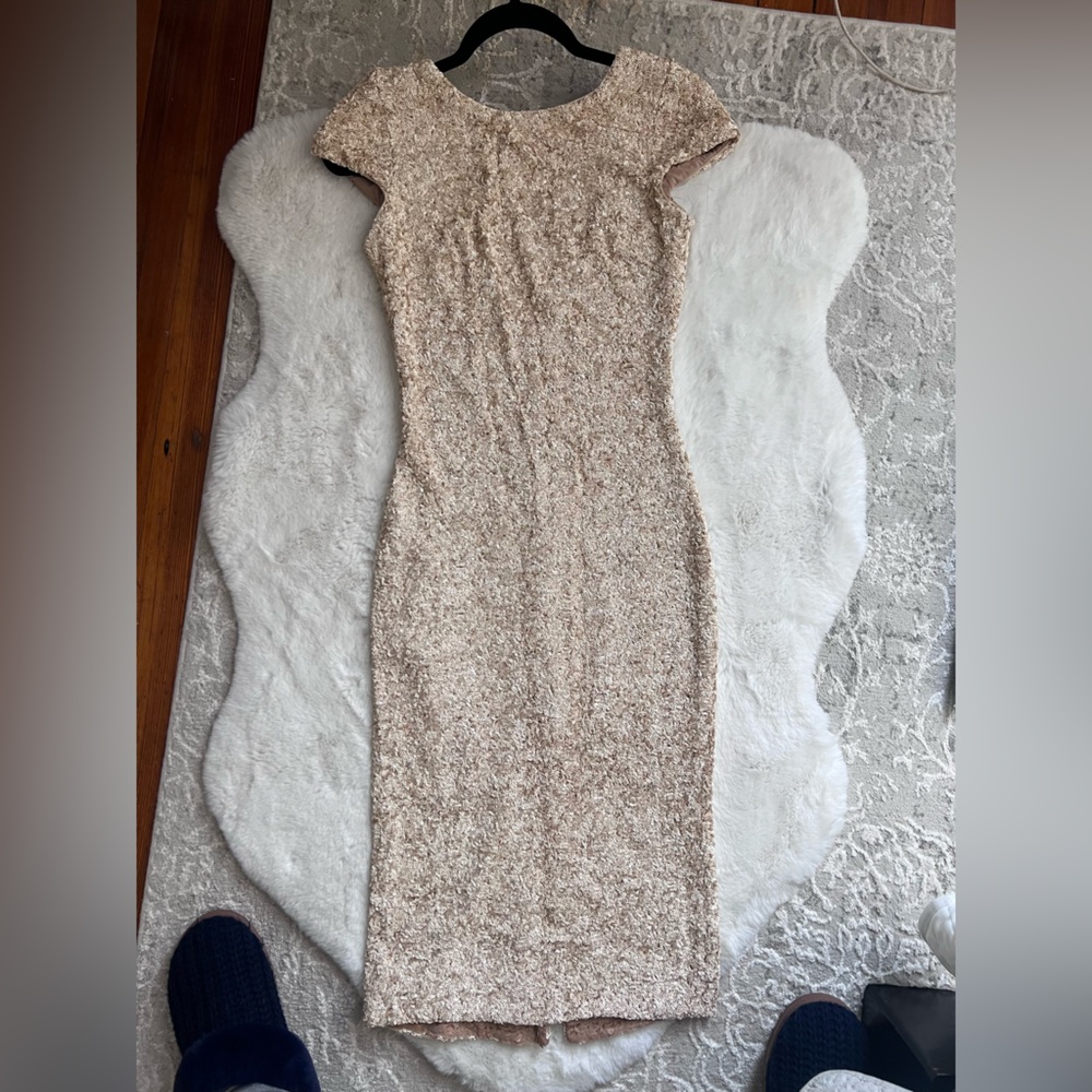 Champagne sequins Dress the Population dress, Size S